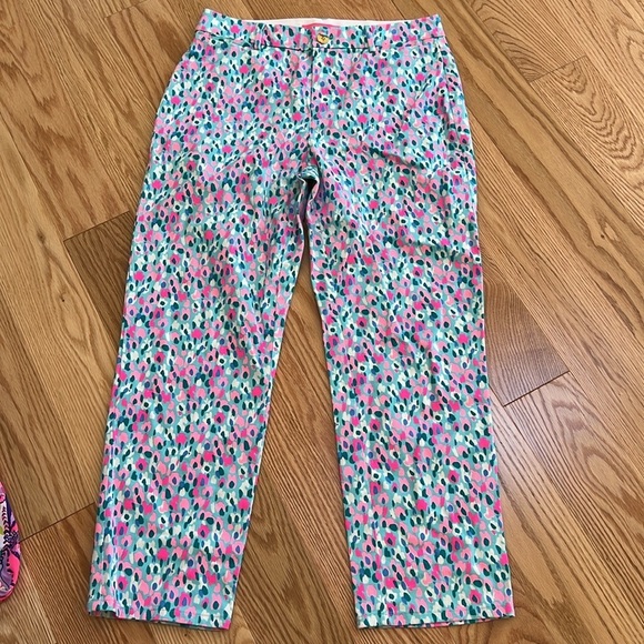 Lilly pulitzer Diviya palm beach  stretch pants in multi hottie dottie, SZ 10. - Picture 2 of 9